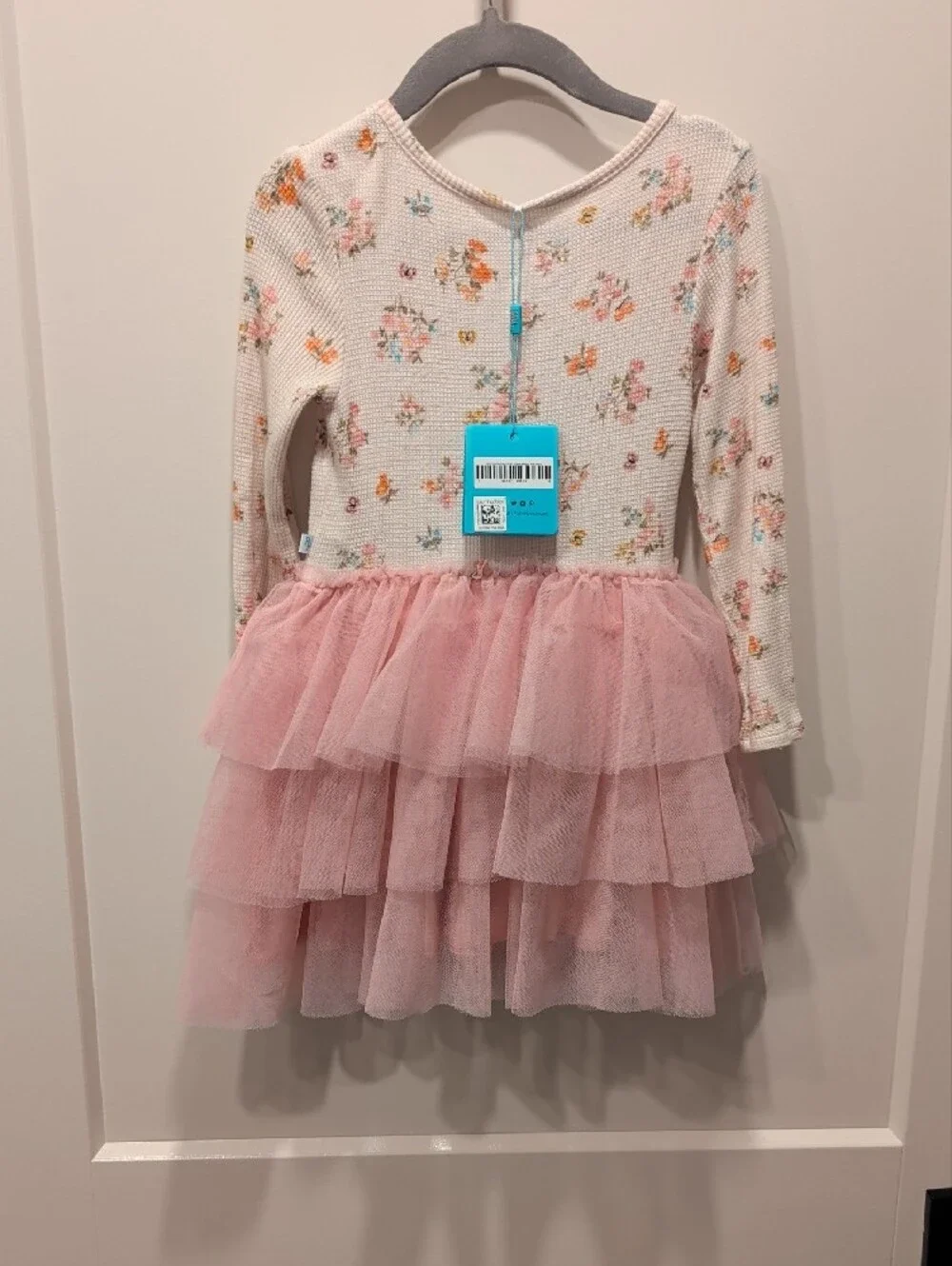 Posh Peanut Long Sleeve Girls Tulle Dress in Clemence 3T-4T